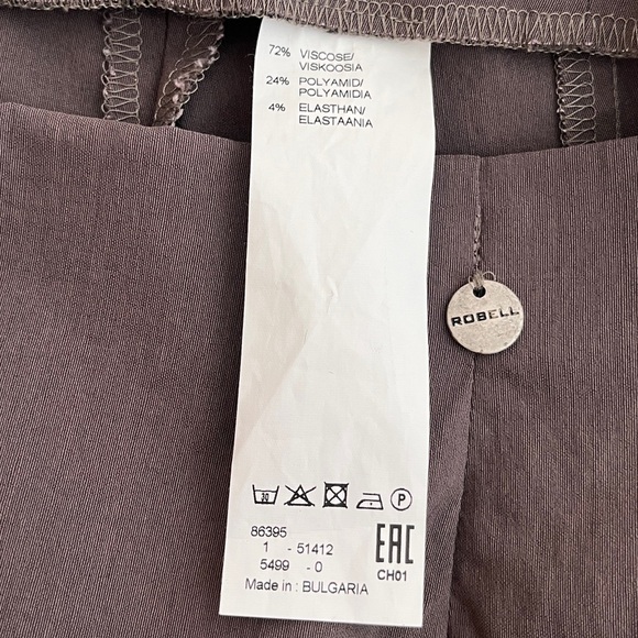 ROBELL Taupe Stretch Pull On Trousers Model Marie Travel Office Smart Casual - Picture 9 of 16